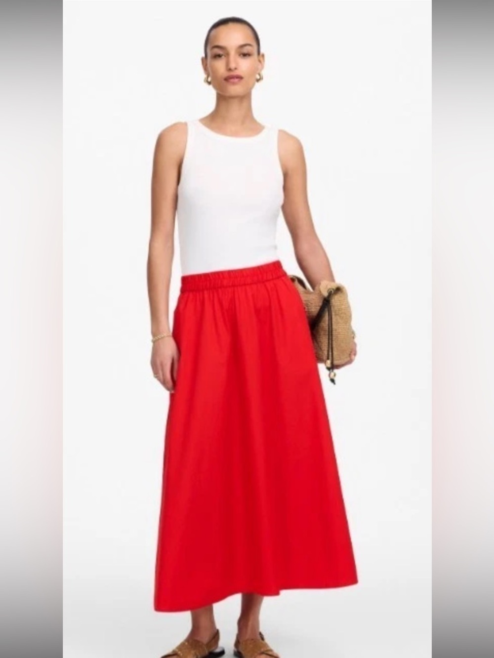 Madewell Red Maxi Skirt: NWOT